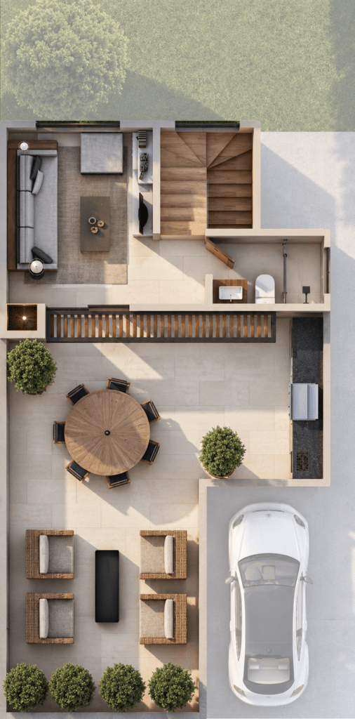 Planta alta de Casa Encino en Privada Monarca, espacio versátil para recámara, sala de TV o estudio, con baño completo y terraza