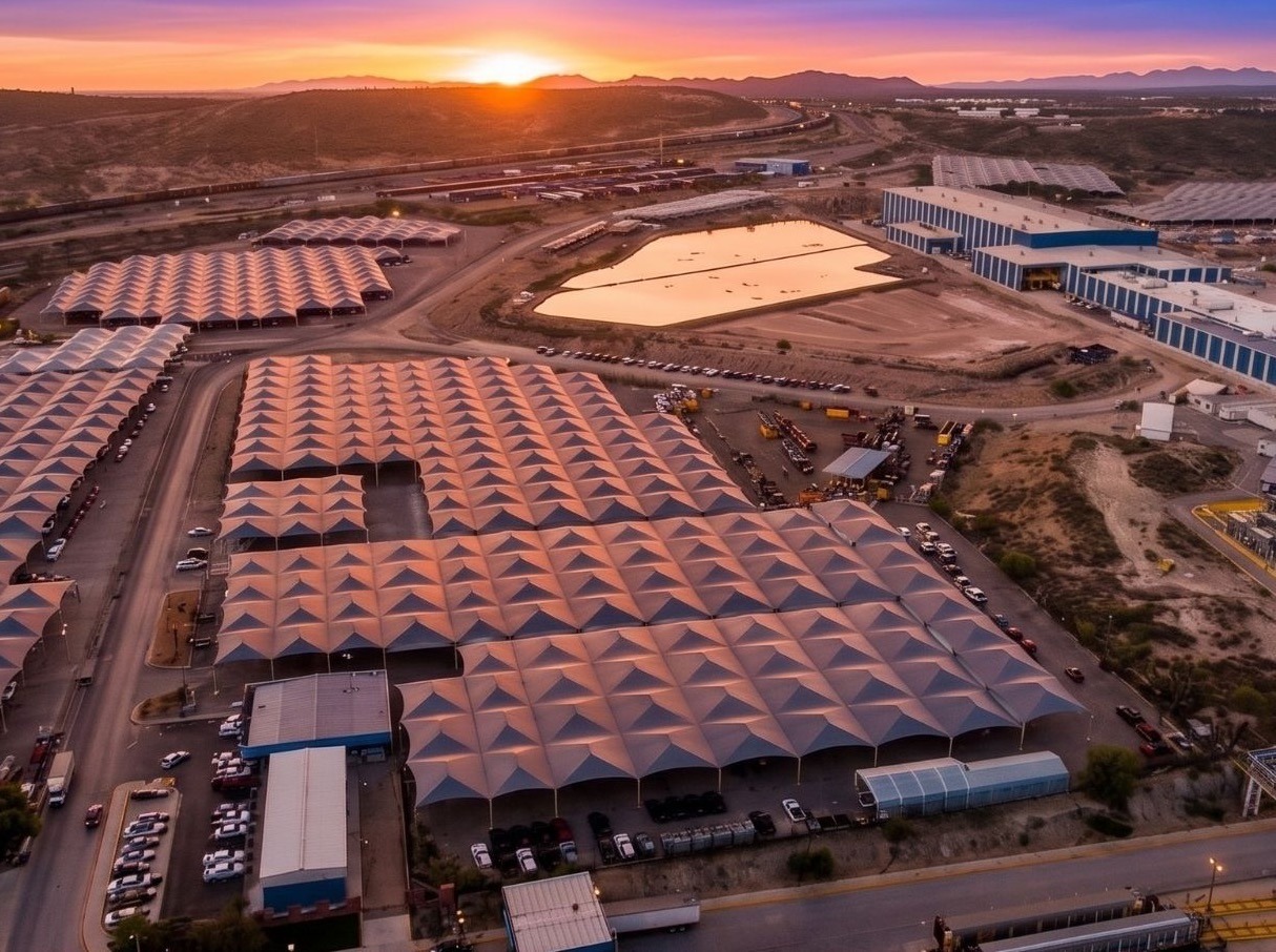 Vista aérea de Ramos Arizpe al atardecer